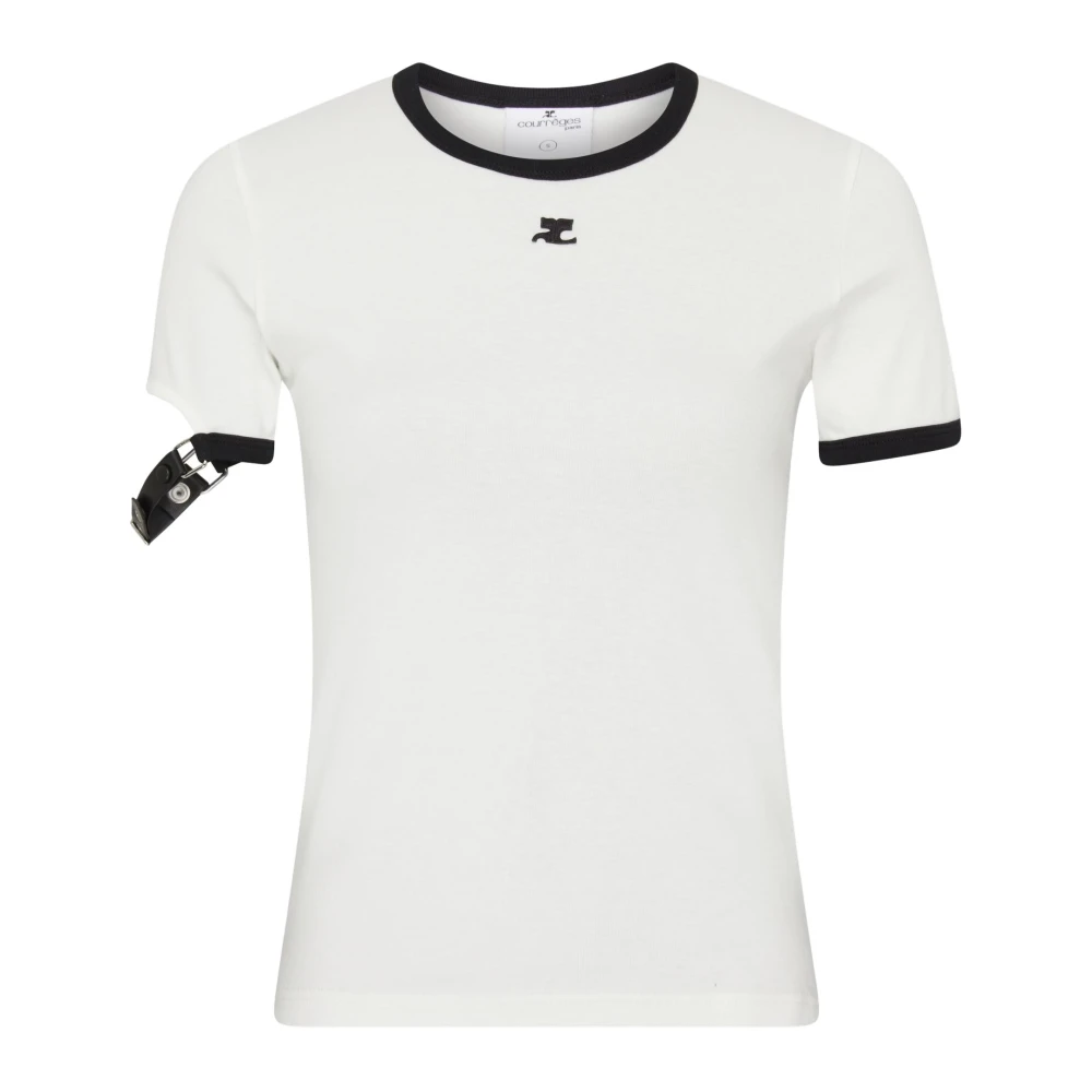 Courrèges Contrast Shirt Gesp White Dames