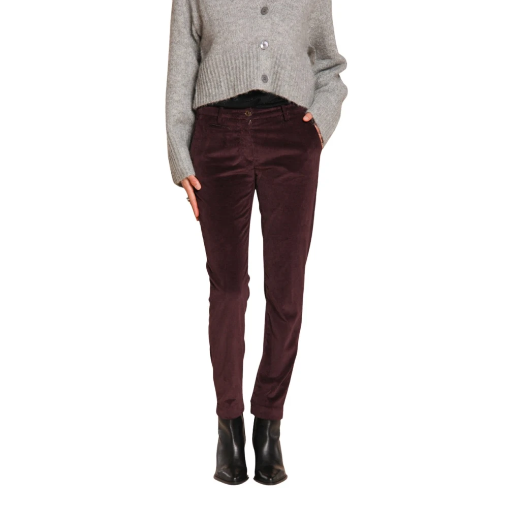 Mason's Women's Purple Corduroy Slim Fit Chino Trousers - Chinos - Xs - Trousers