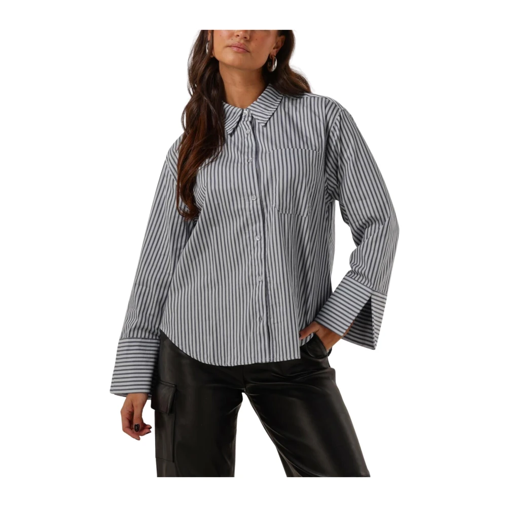 MODSTRÖM Modström Dames Blouses Laineymd Shirt Blauw wit Gestreept