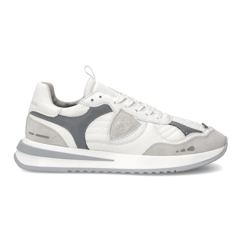 Philippe Model Men's Gray Sneakers, 10 Uk, Grey Trainers With Leather And Fabric