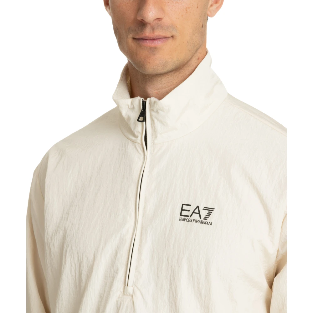 Emporio Armani EA7 Ritssluiting Effen Logo Zakken Jas White Heren