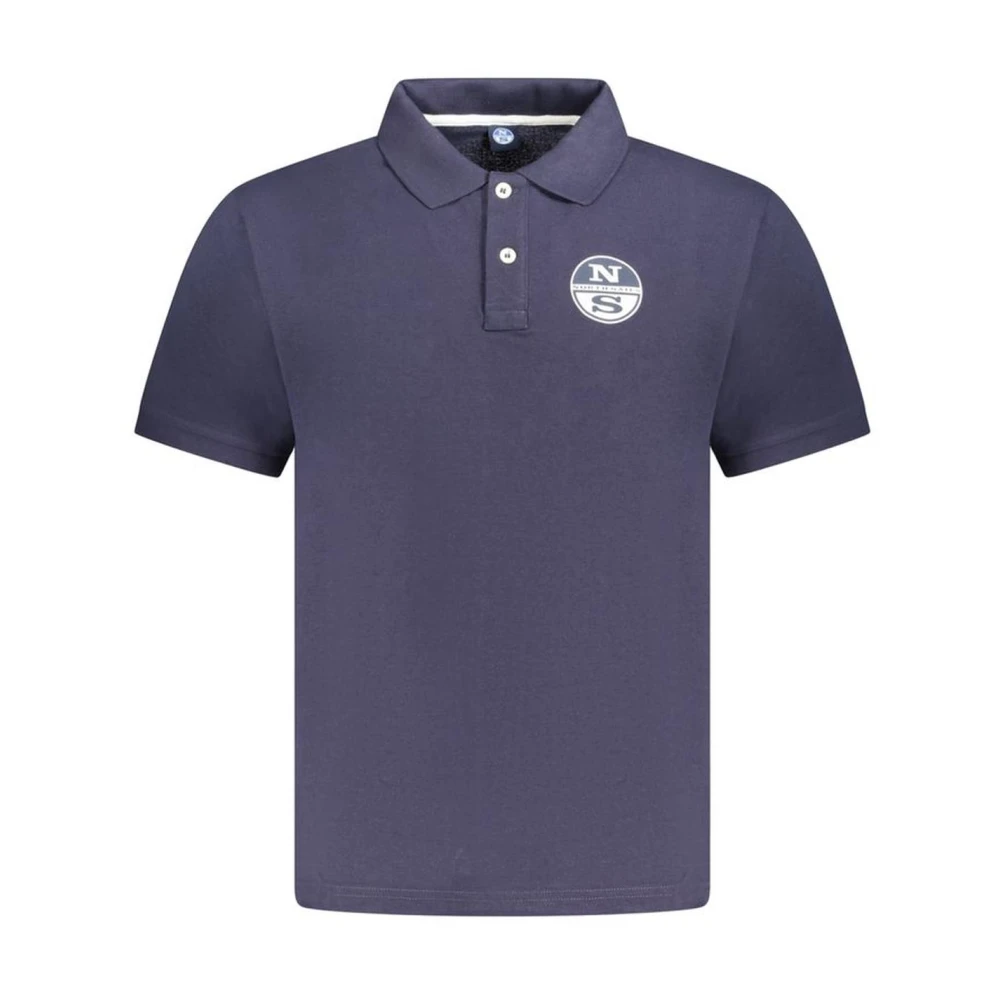 North Sails Blauw Katoenen Poloshirt Klassieke Kraag Blue Heren