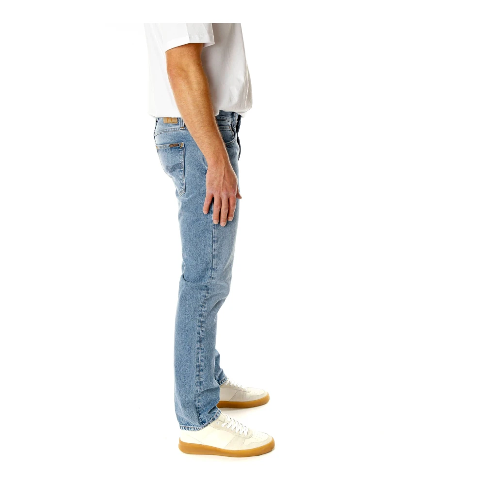 Nudie Jeans Rigid Denim Straight Fit Jeans Blue Heren