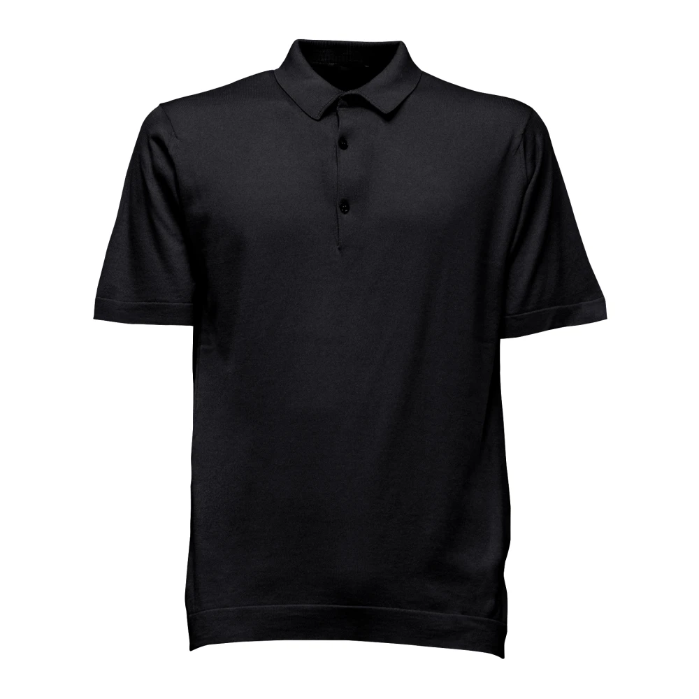 John Smedley Polo Shirts Black Heren