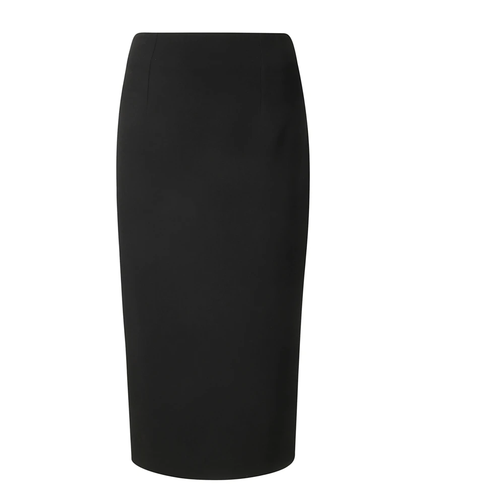 Alberto Biani Hoge Taille Midi Rok met Split Black Dames