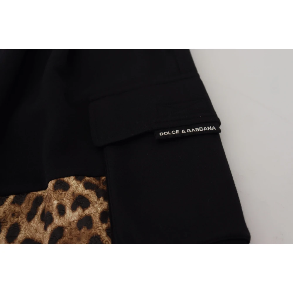 Dolce & Gabbana Leopard Print Casual Shorts Black Heren