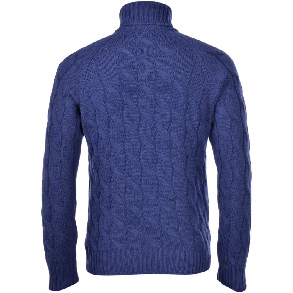 Paolo Fiorillo Capri Air Wool Coltrui met Kabelbreisel Blue Heren