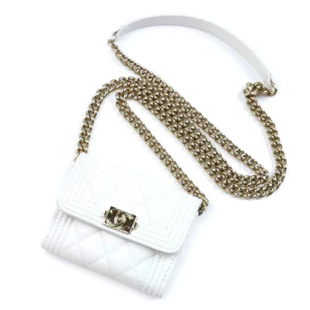Chanel Vintage Pre-owned Leather shoulder-bags White Dames