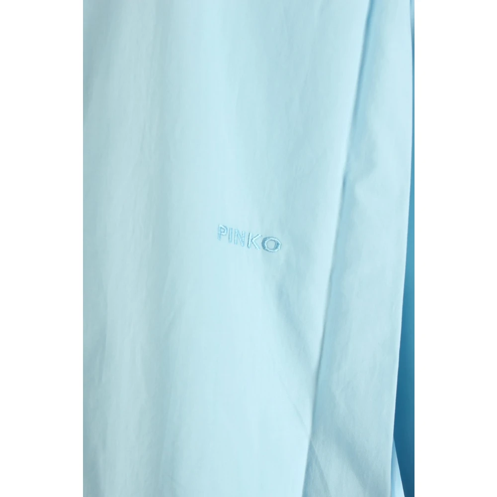 pinko Blauwe Katoenen Blouse met Kunstprint Blue Dames