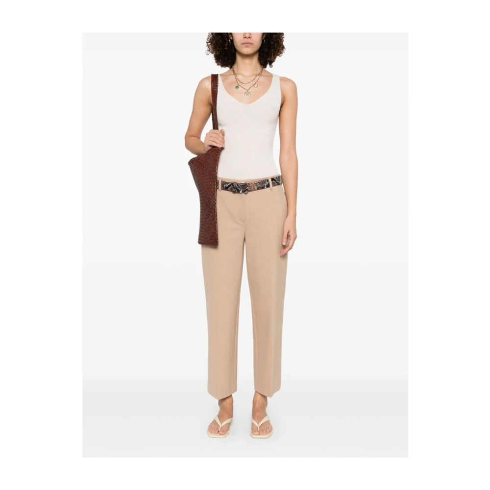 Peuterey Beige Broek met Verborgen Sluiting Beige Dames
