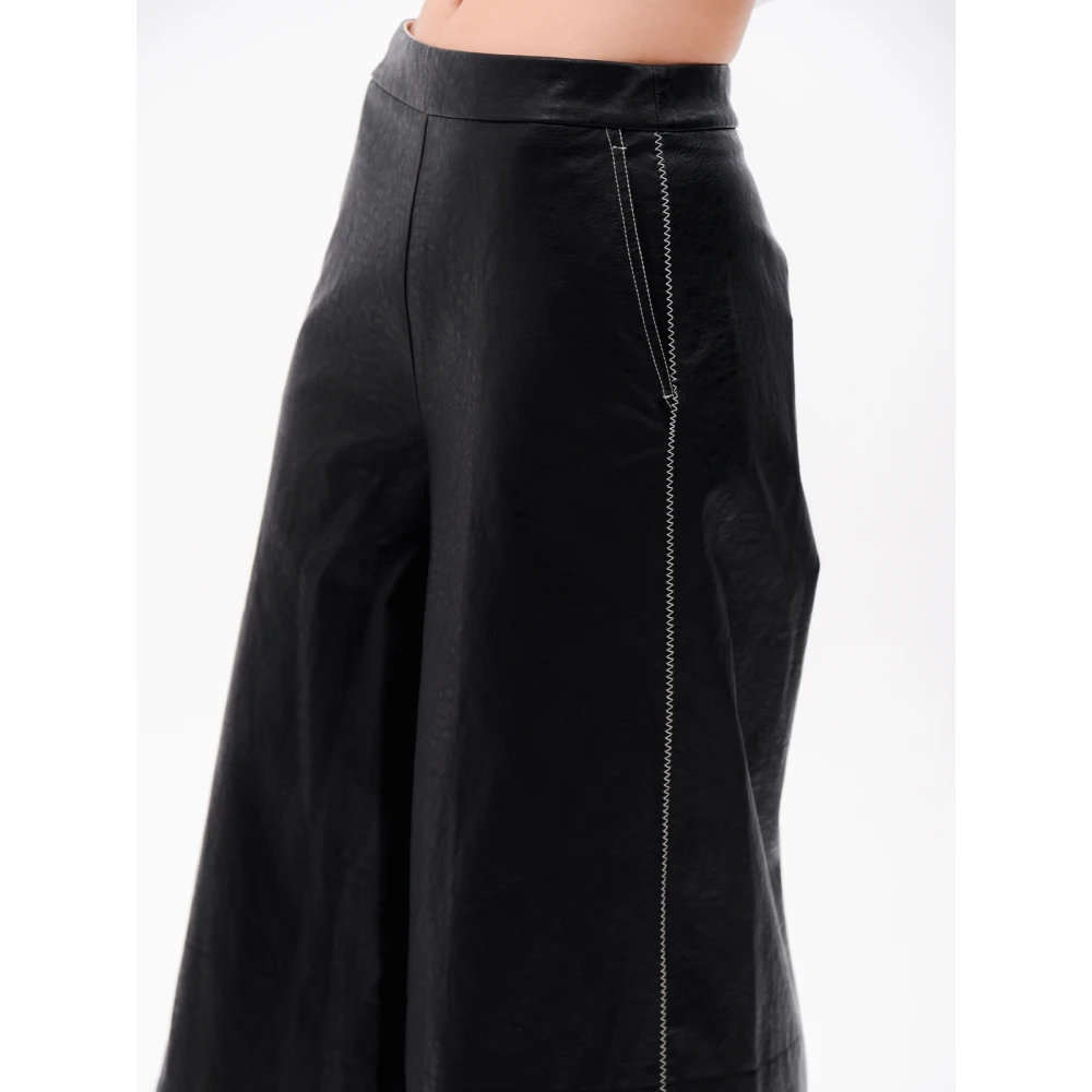 Beatrice .b Zwarte imitatieleren culotte broek Black Dames