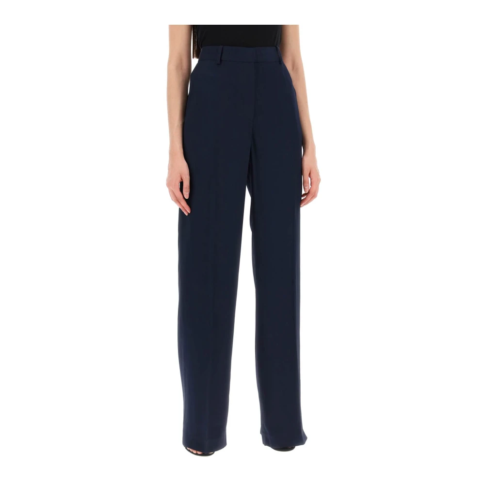 Stella Mccartney Vloeibare Crepe Palazzo Broek Blue Dames