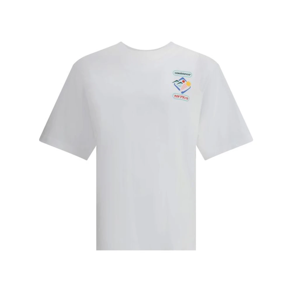 Casablanca Men's White T-Shirts, S, Sportif Graphic Print Cotton T-Shirt