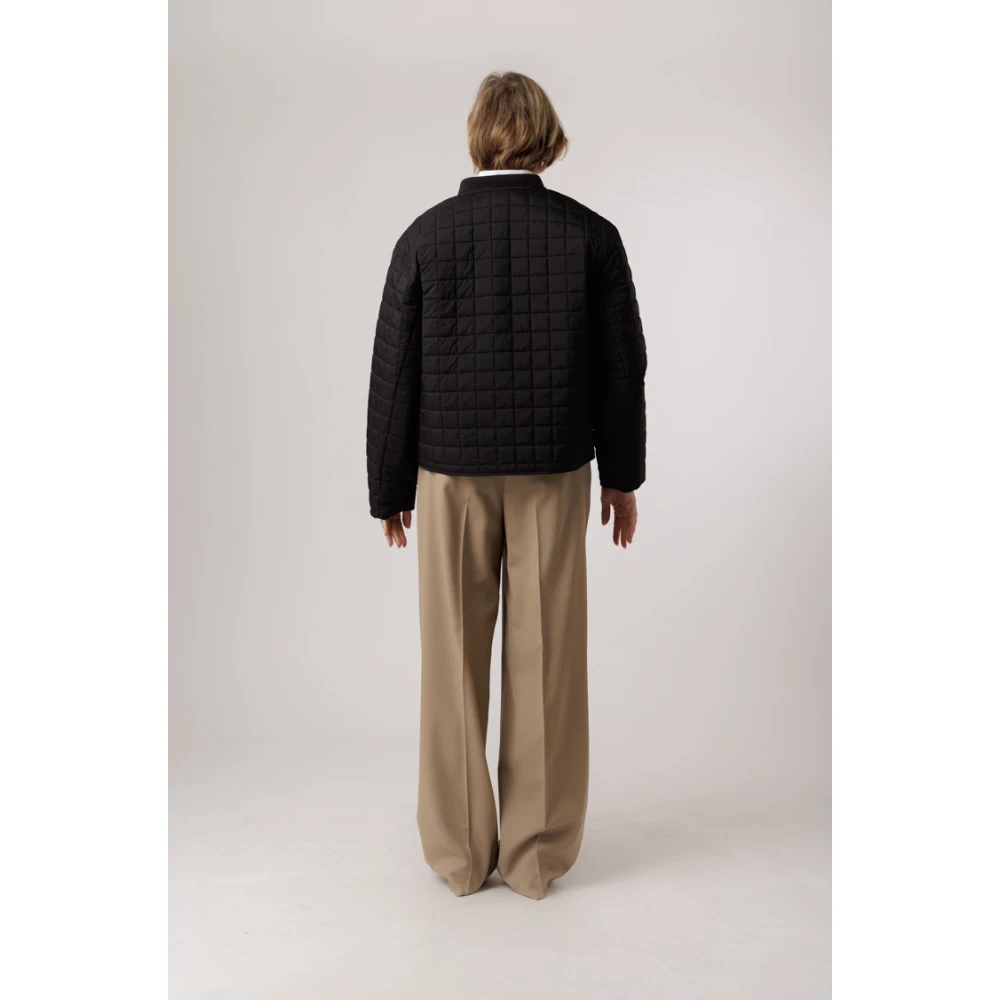 closed Gewatteerd Zwart Jack met Ritszakken Black Dames