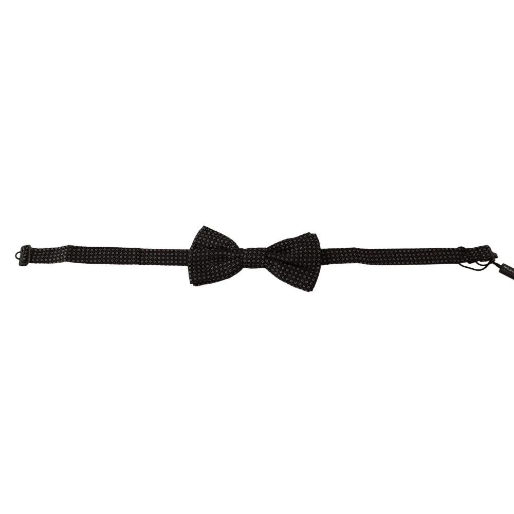 Dolce & Gabbana Elegante bedrukte zijden vlinderdas Black Heren
