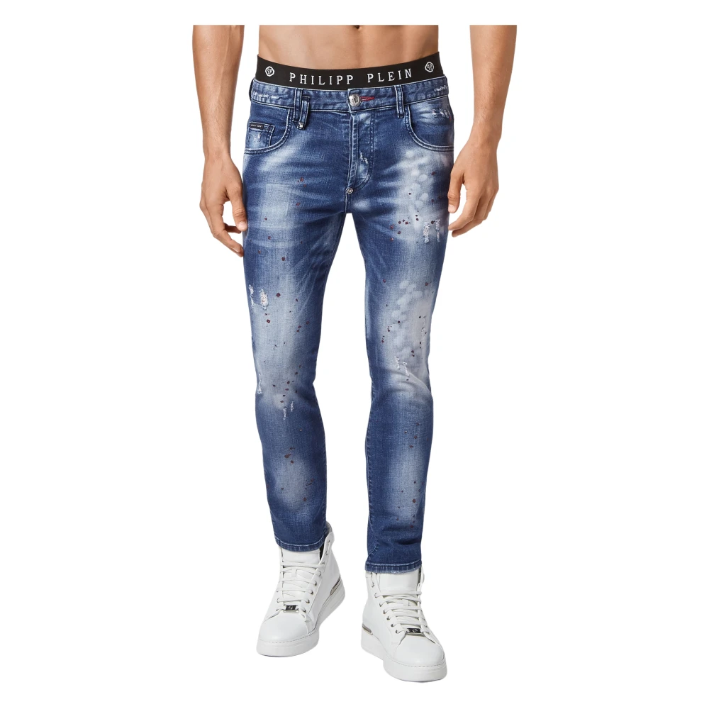 Philipp Plein Men's Blue Slim-Fit Jeans - Slim Fit Jeans - W31 - Jeans