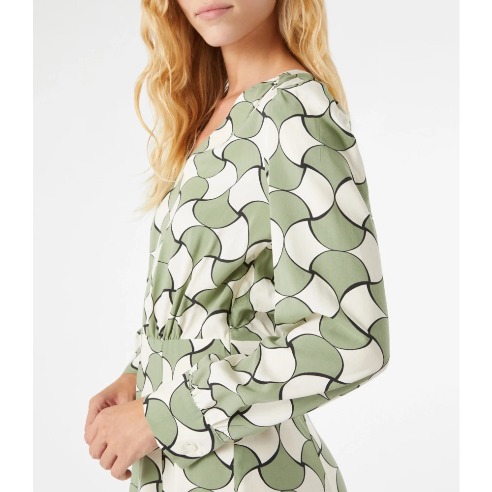 Pennyblack Geometrisch Patroon Jurk Mazurka Stijl Green Dames