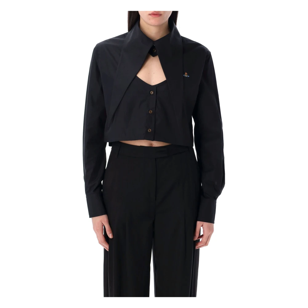 Vivienne Westwood Hart Cut Off Shirt Black Dames