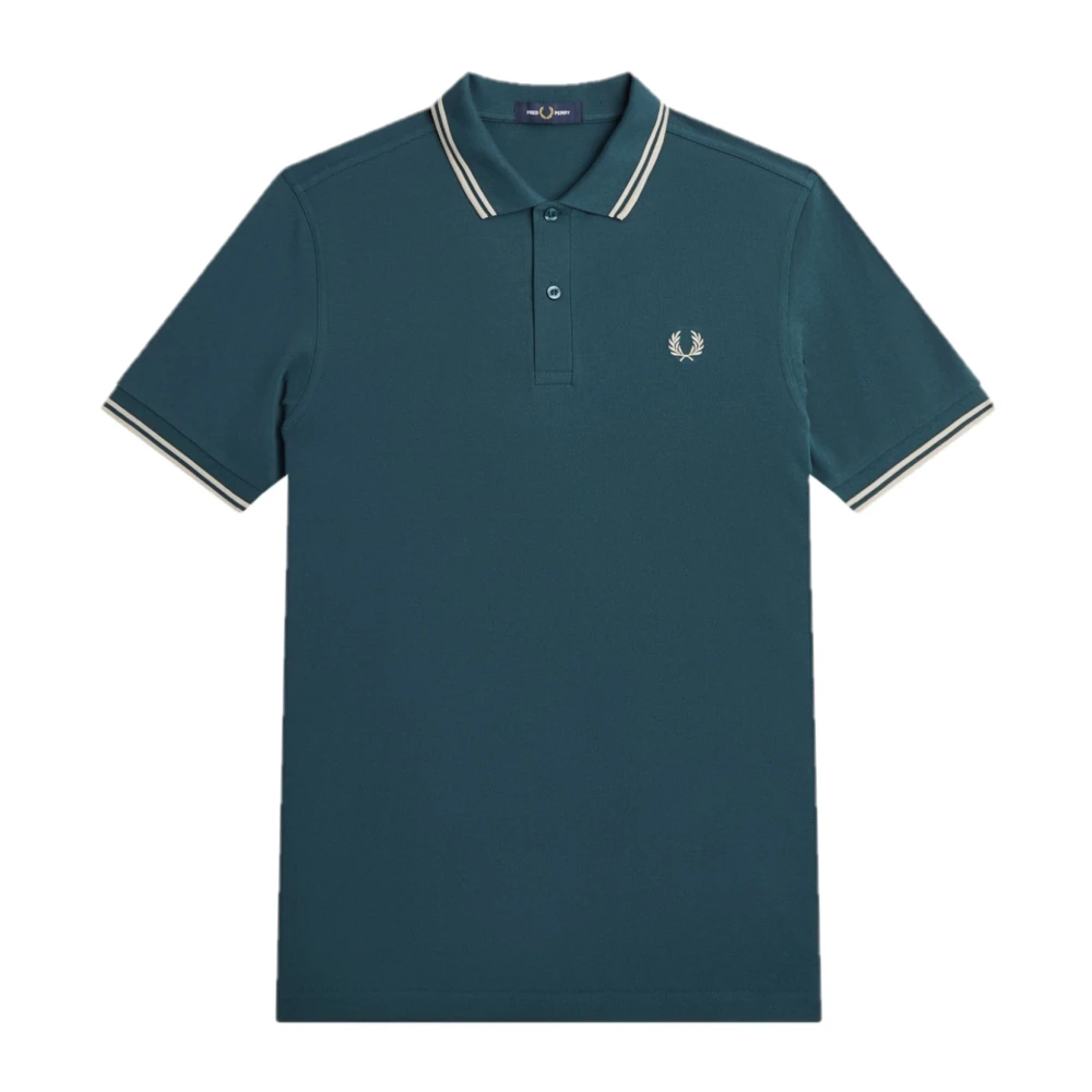 Fred Perry Slim Fit Twin Tipped Polo Green Heren