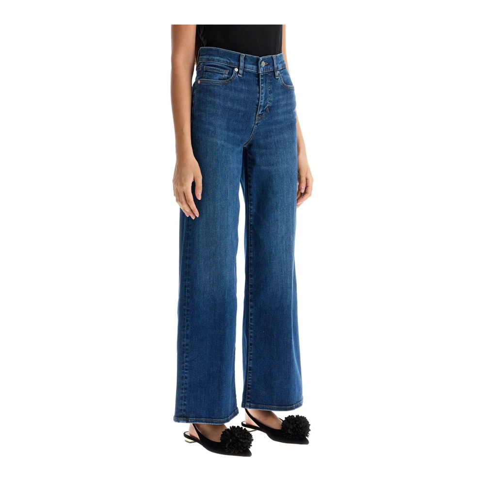 Frame Hoge taille wijde pijp cropped jeans Blue Dames