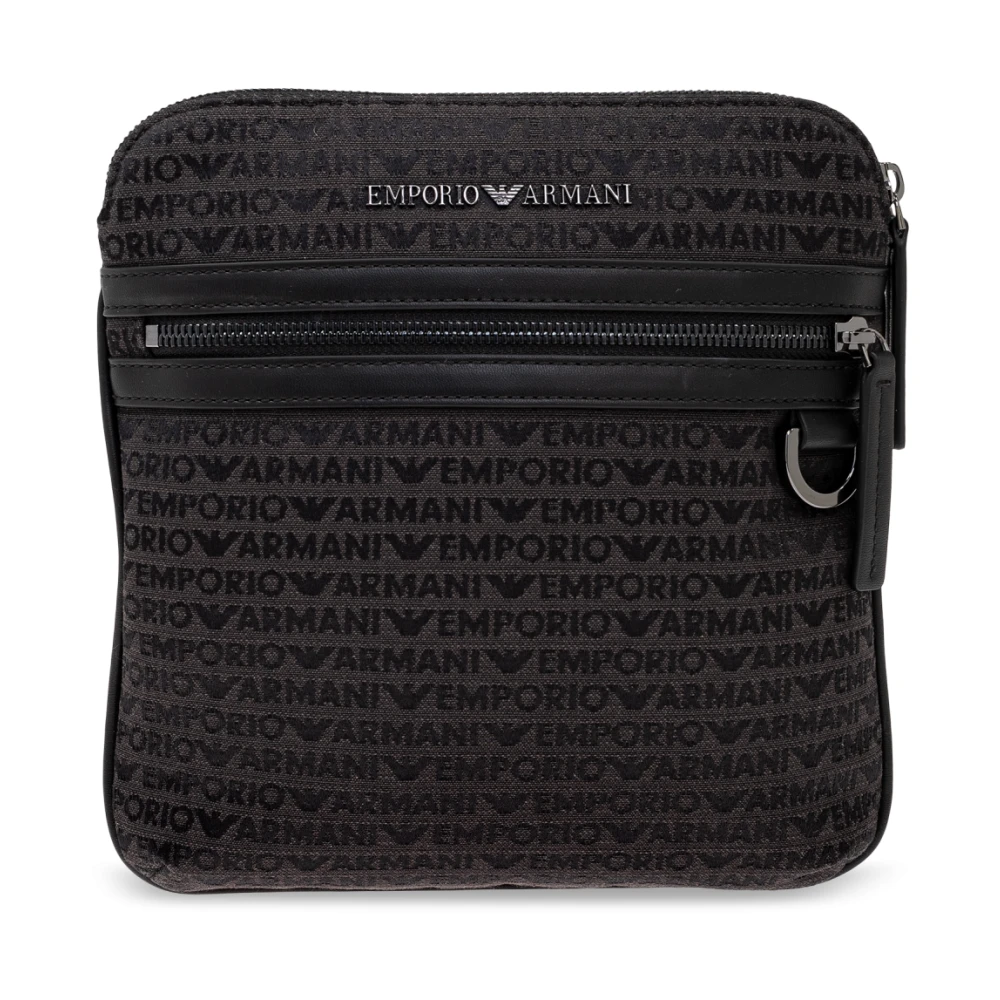 Emporio Armani Men's Black Shoulder Bag With Monogram