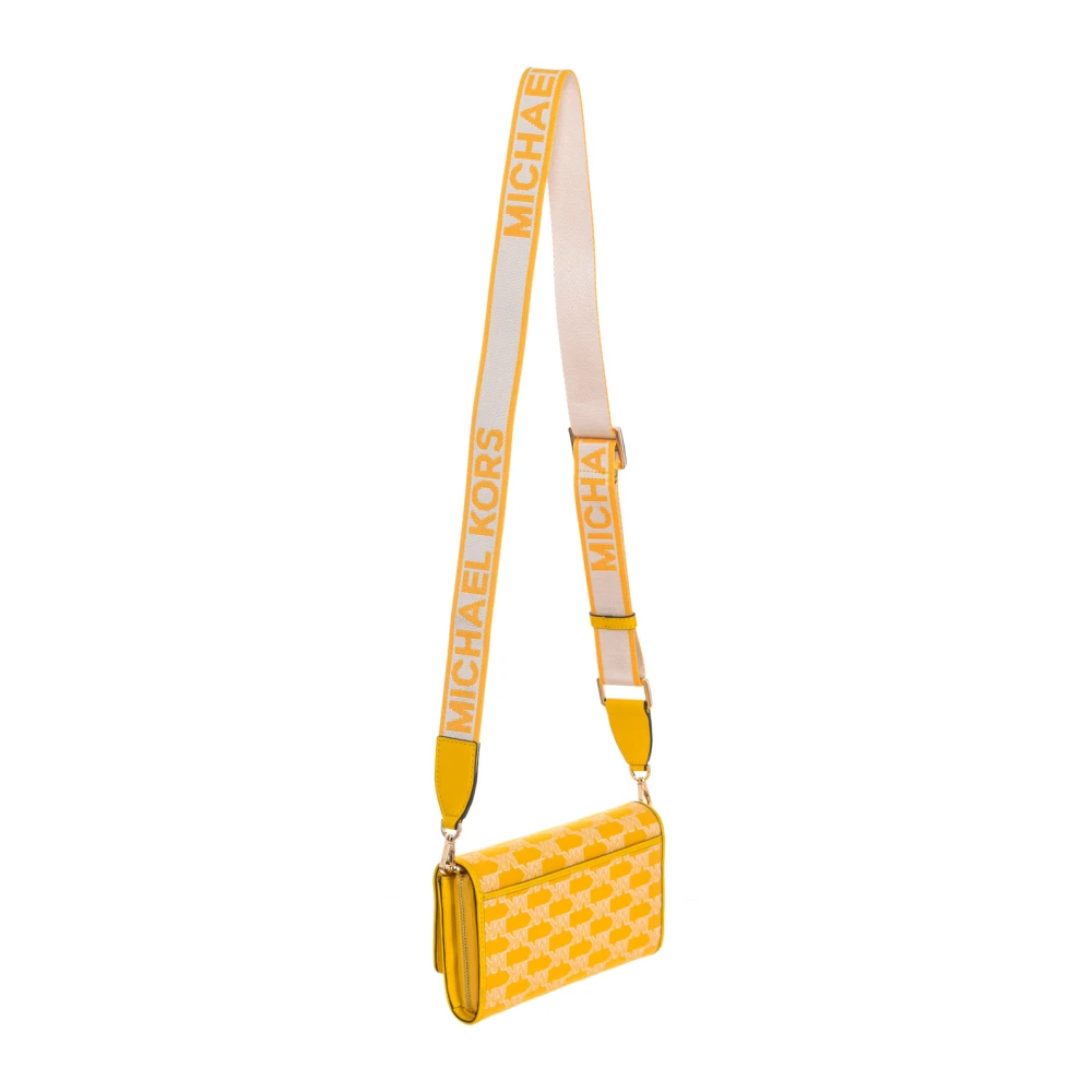 Michael Kors Stijlvolle Schoudertas met Klep Sluiting Yellow Dames