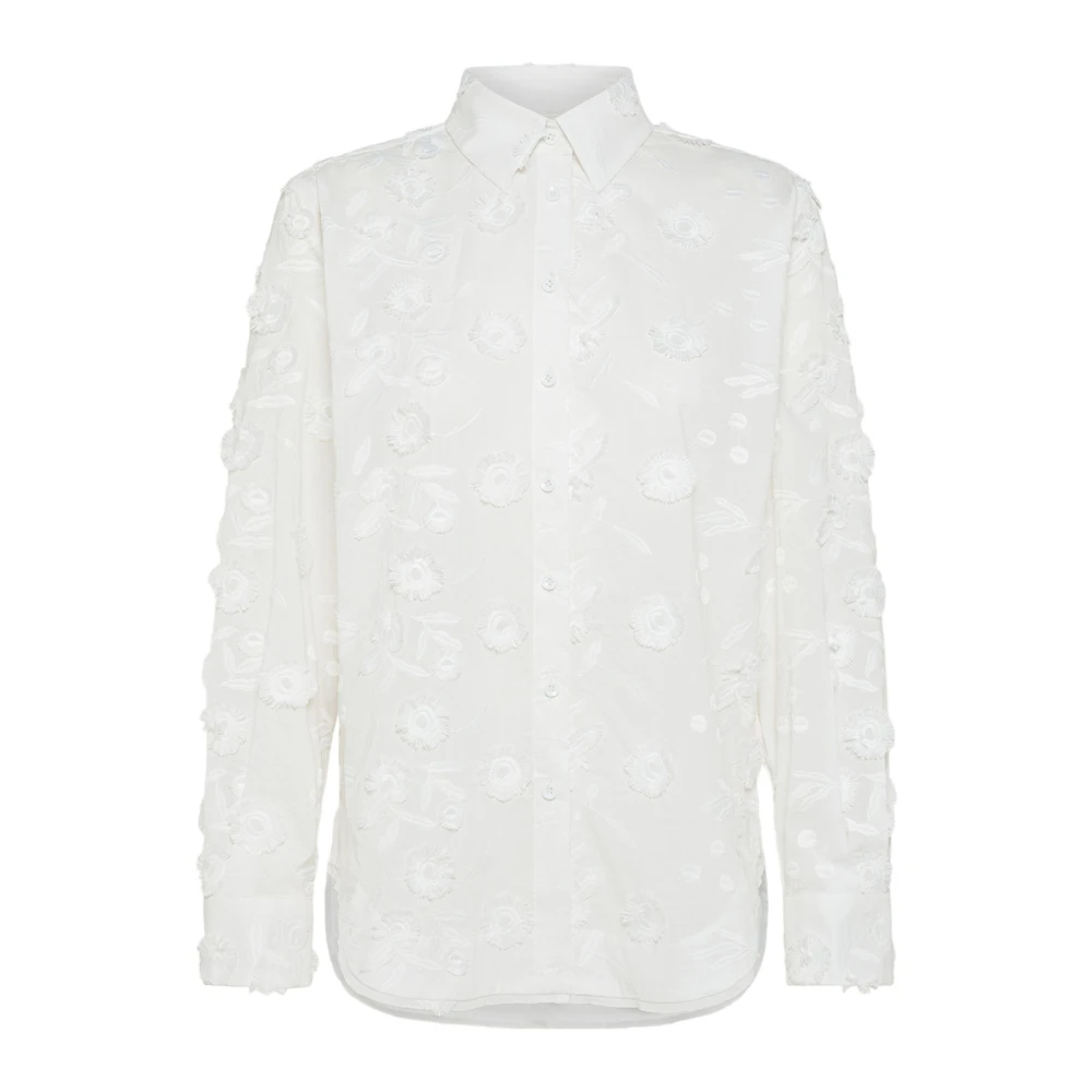 Seventy Bloemenborduurwerk wit overhemd White Dames