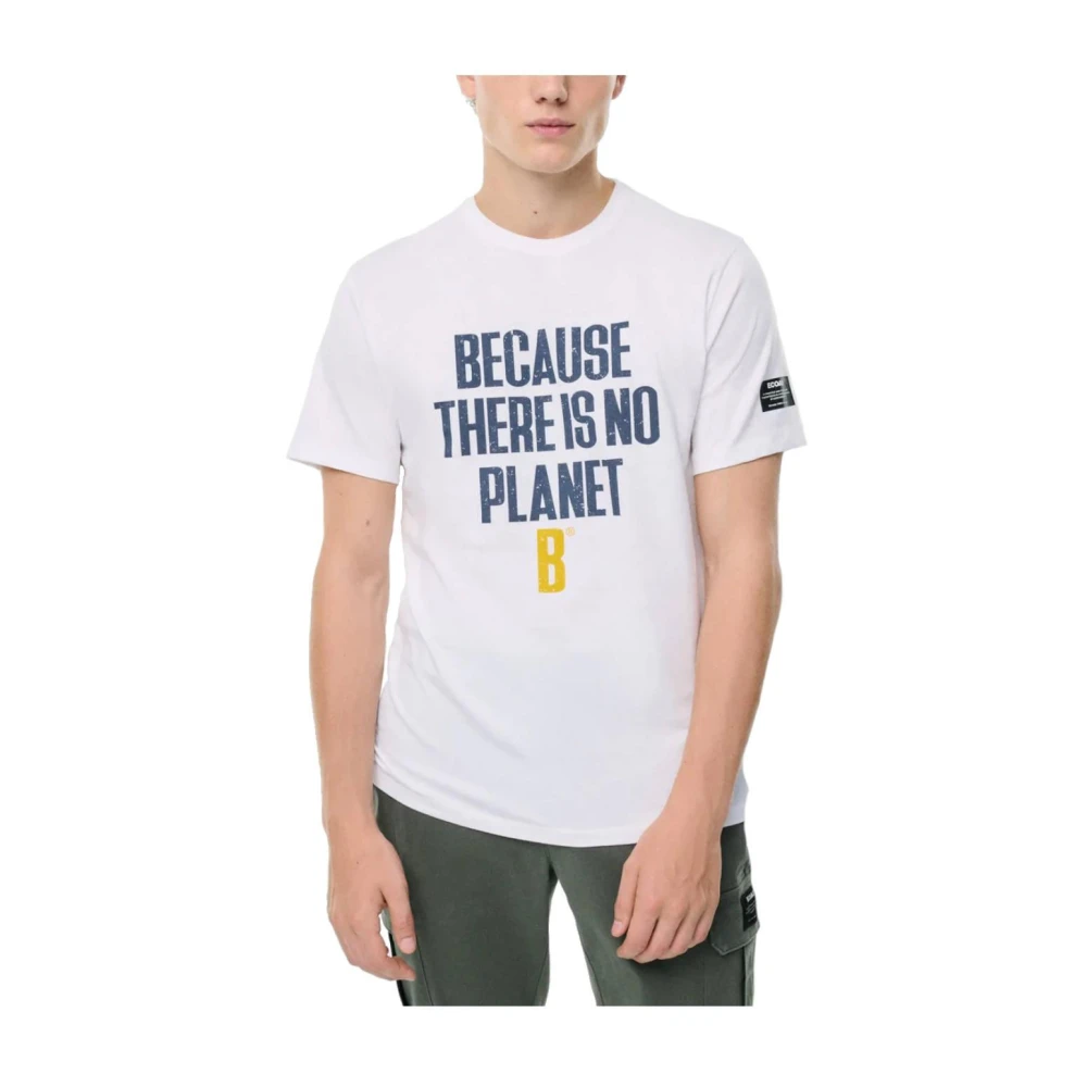 Ecoalf Men's White T-Shirts, S, Cotton T-Shirt With Brand Logo