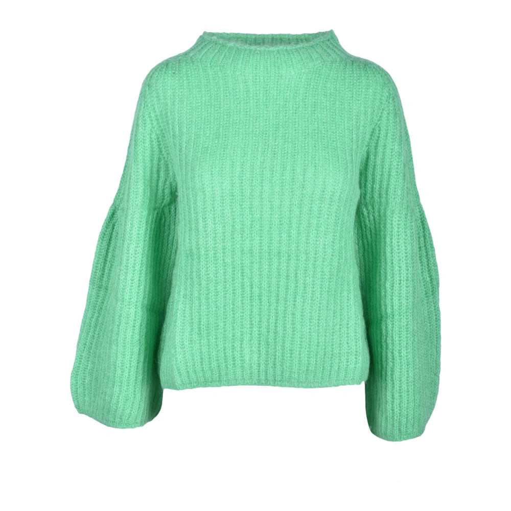 Pink Memories Zachte Gebreide Trui Green Dames