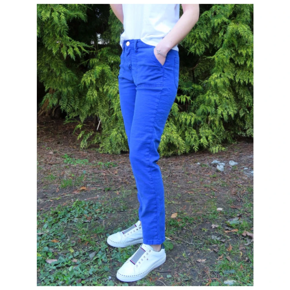 Islow Morgane Slim Hoge Taille Werkbroek Blue Dames