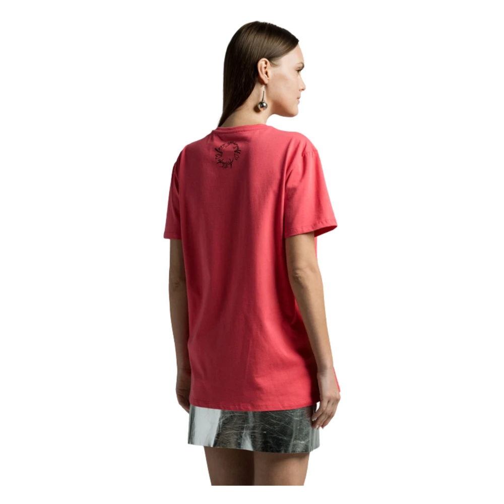 Twinset Koraalrode T-shirt en Polo Set Red Dames