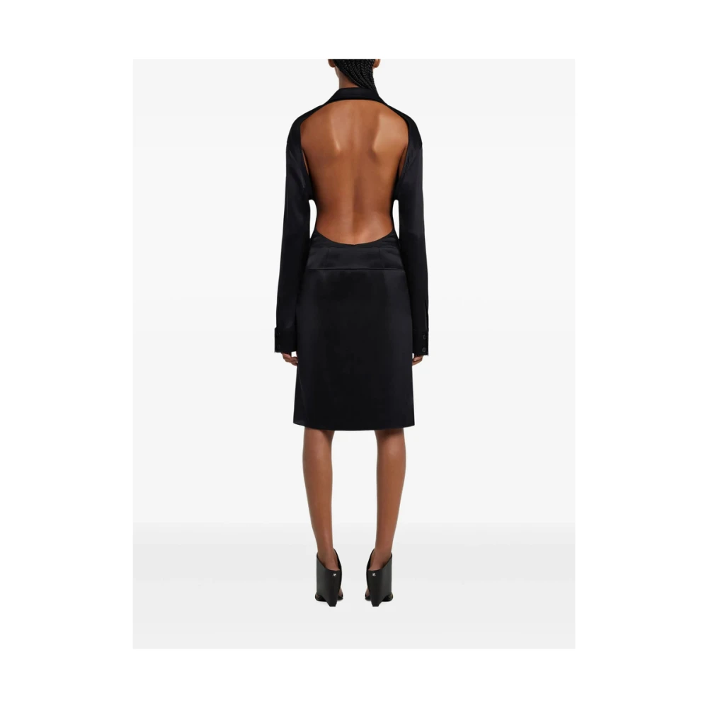 Courrèges Zwarte Geriemde Asymmetrische Rok Black Dames