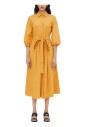 robe-chemise-midi-a-taille-froncee
