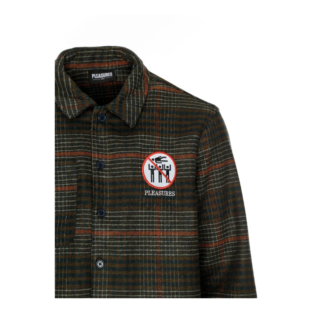Pleasures Geruite Flanellen Shirt Surfing Multicolor Heren