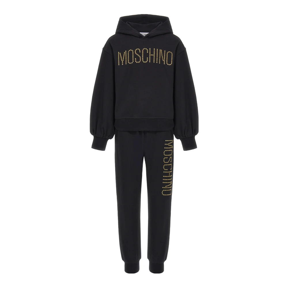 Moschino Svart Bomull Hoodie och Jogger Set Black, Unisex