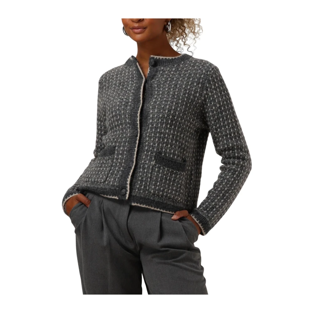 Selected Femme Donkergrijze Gebreide Cardigan Gray Dames