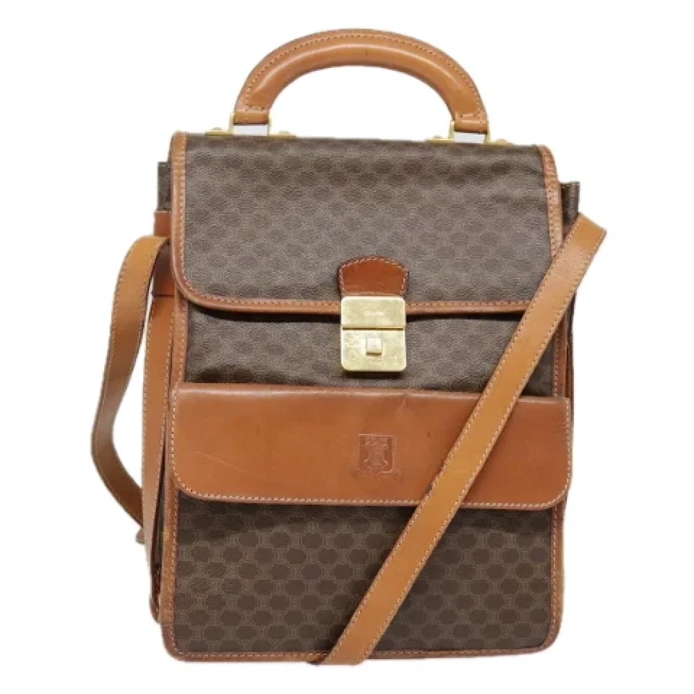 Celine Vintage Pre-owned Canvas handbags Brown Dames