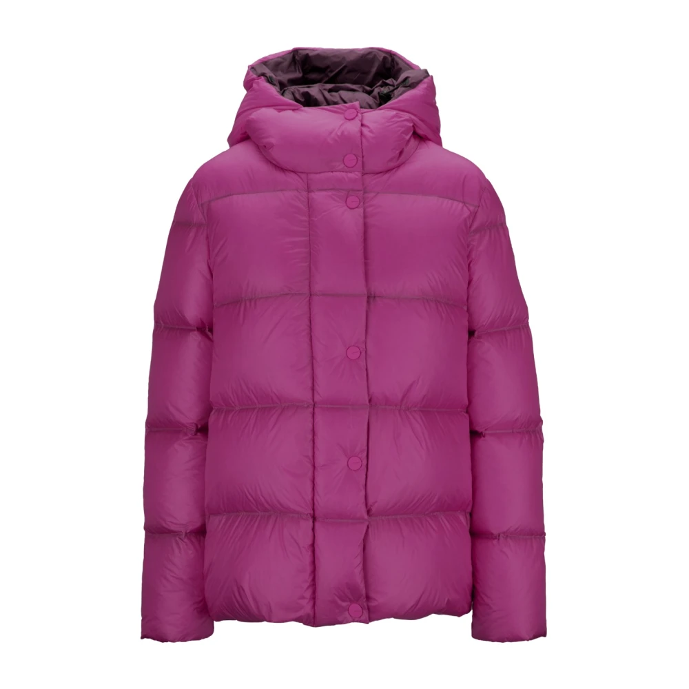 Rrd Women's Pink Hooded Down Jacket With Zipper