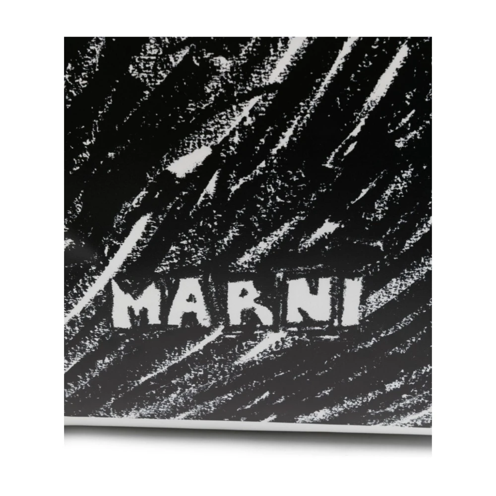 Marni Zwarte Tote Tas met Logo Print Black Heren
