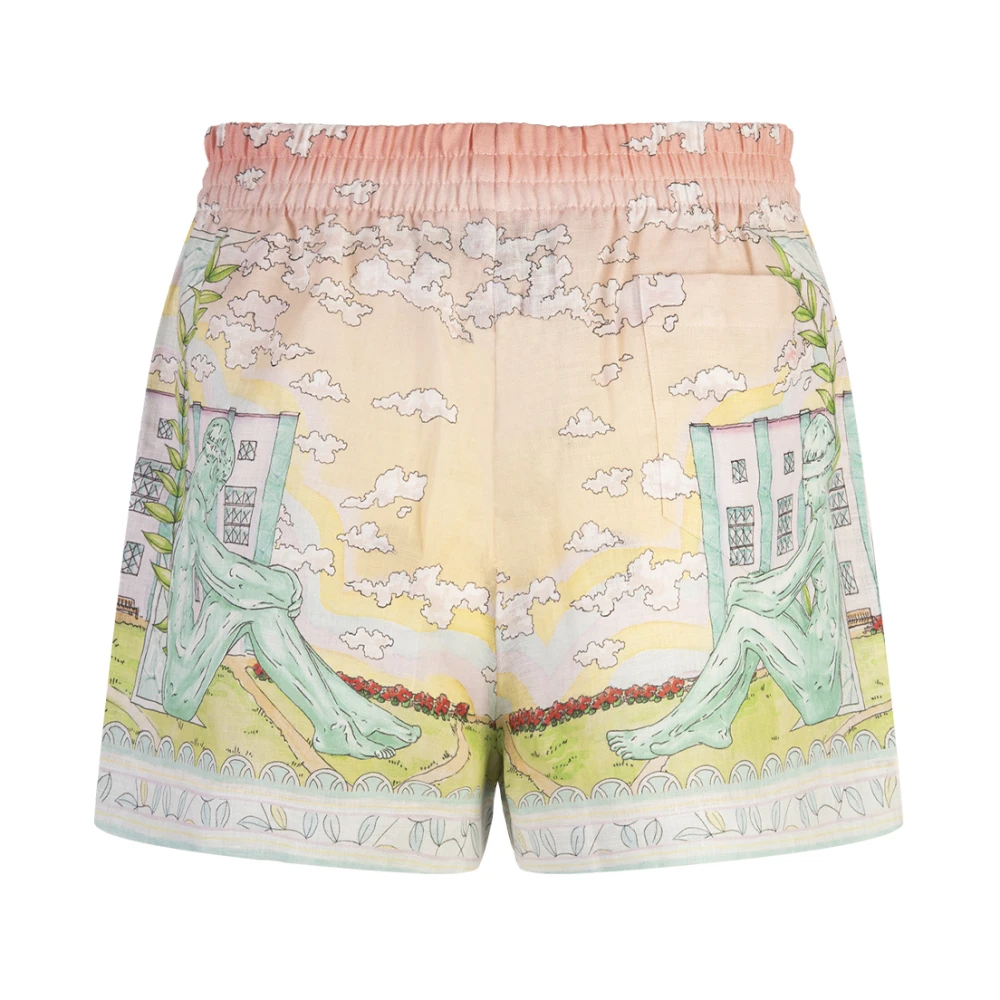 Casablanca Art Deco Linnen Shorts MultiKleur Multicolor Dames