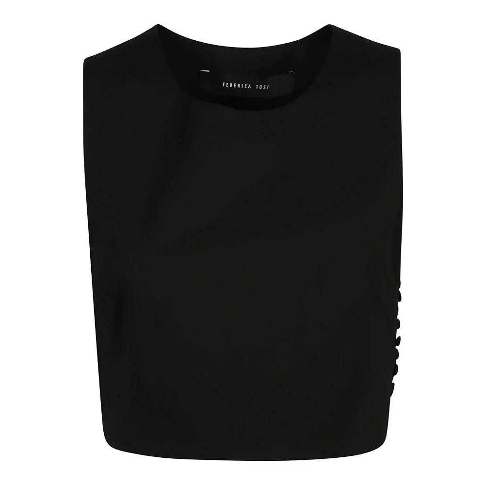 Federica Tosi Stijlvolle Cut-Out Top Black Dames