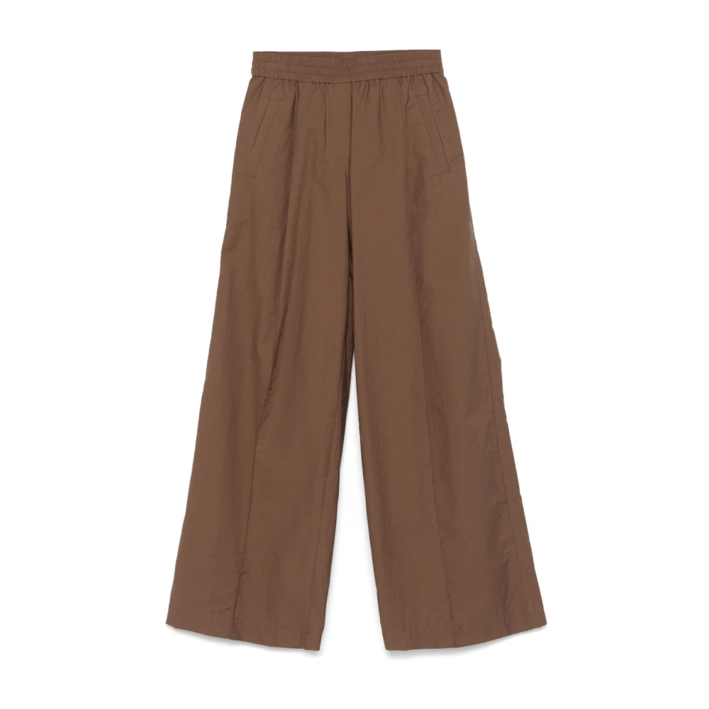 BRUNELLO CUCINELLI Leren Bruine Broek Brown Dames