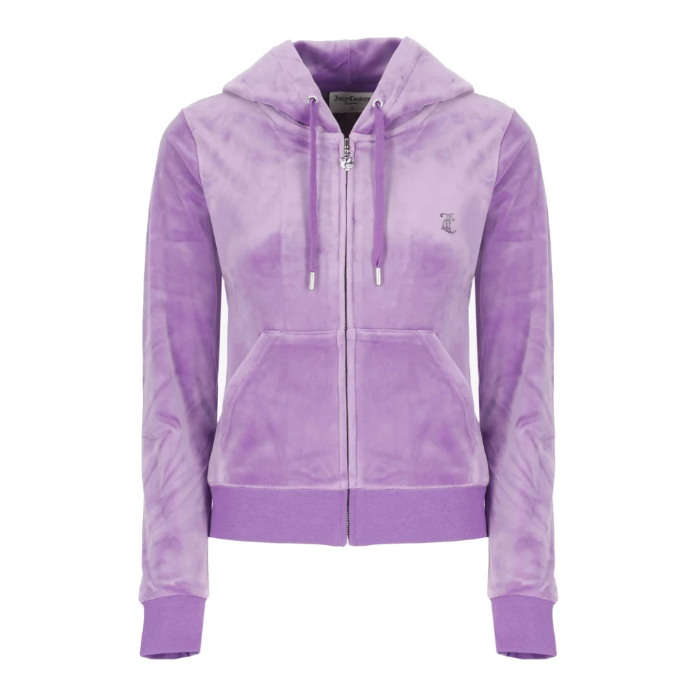 Juicy Couture Paarse hoodie met trekkoorden en strass Purple Dames