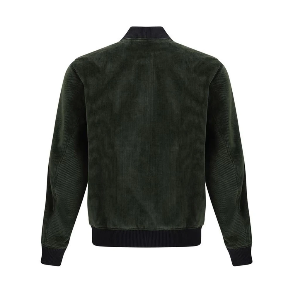 Maison Kitsuné Corduroy Teddy Jack Snap Button Sluiting Green Heren