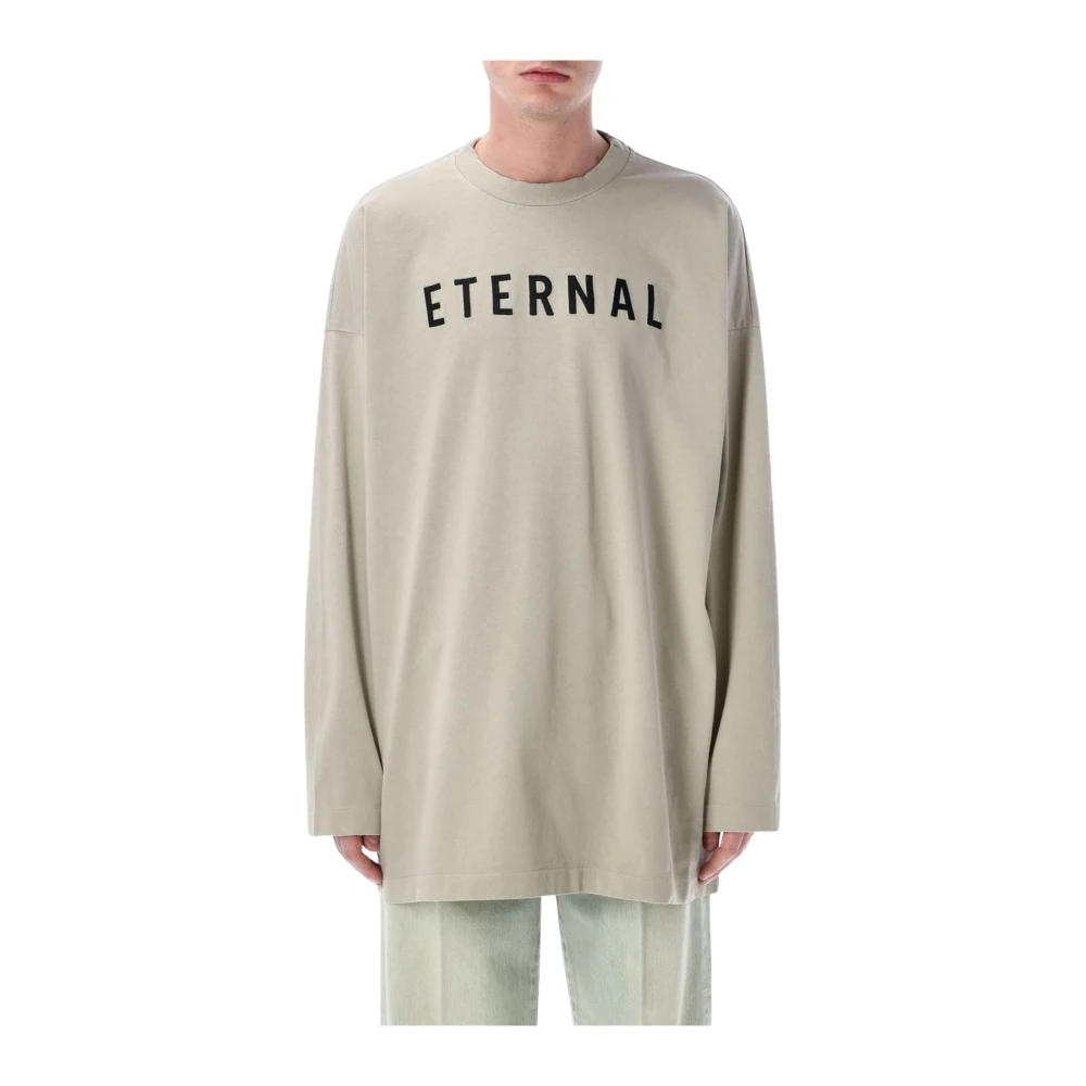 Fear Of God Gray Long Sleeve T-Shirts, Male, Xs, Eternal Long Sleeve Oversized Tee