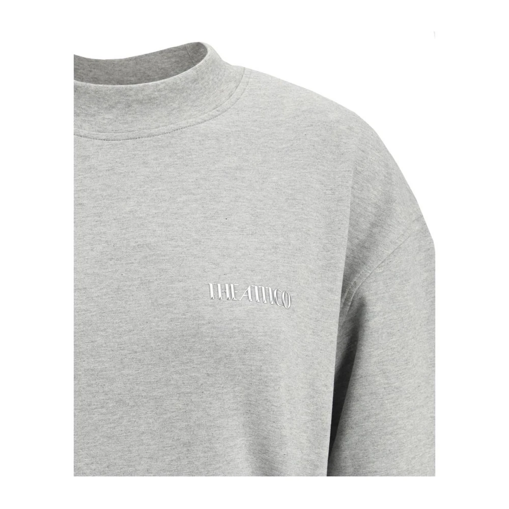 The Attico Geribbelde Crew Neck Mini Jurk Gray Dames