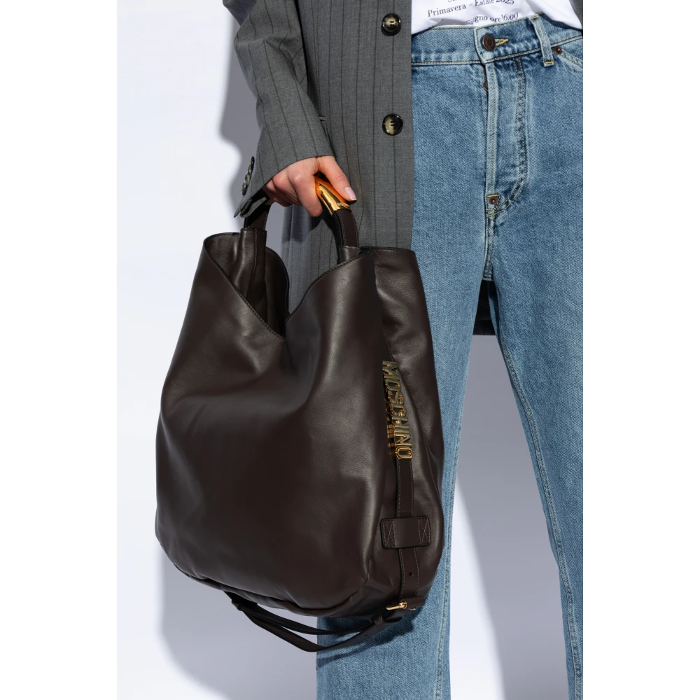 Moschino Leren shopper tas Brown Dames