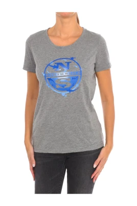 Kortärmad T-shirt med Ribbad Halsringning