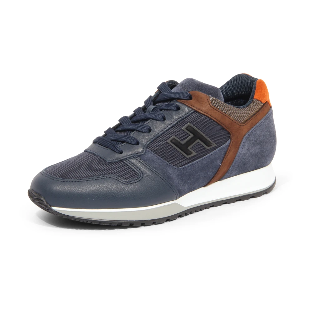 Hogan H321 Allacciato H Flock Heren Schoenen Blauw