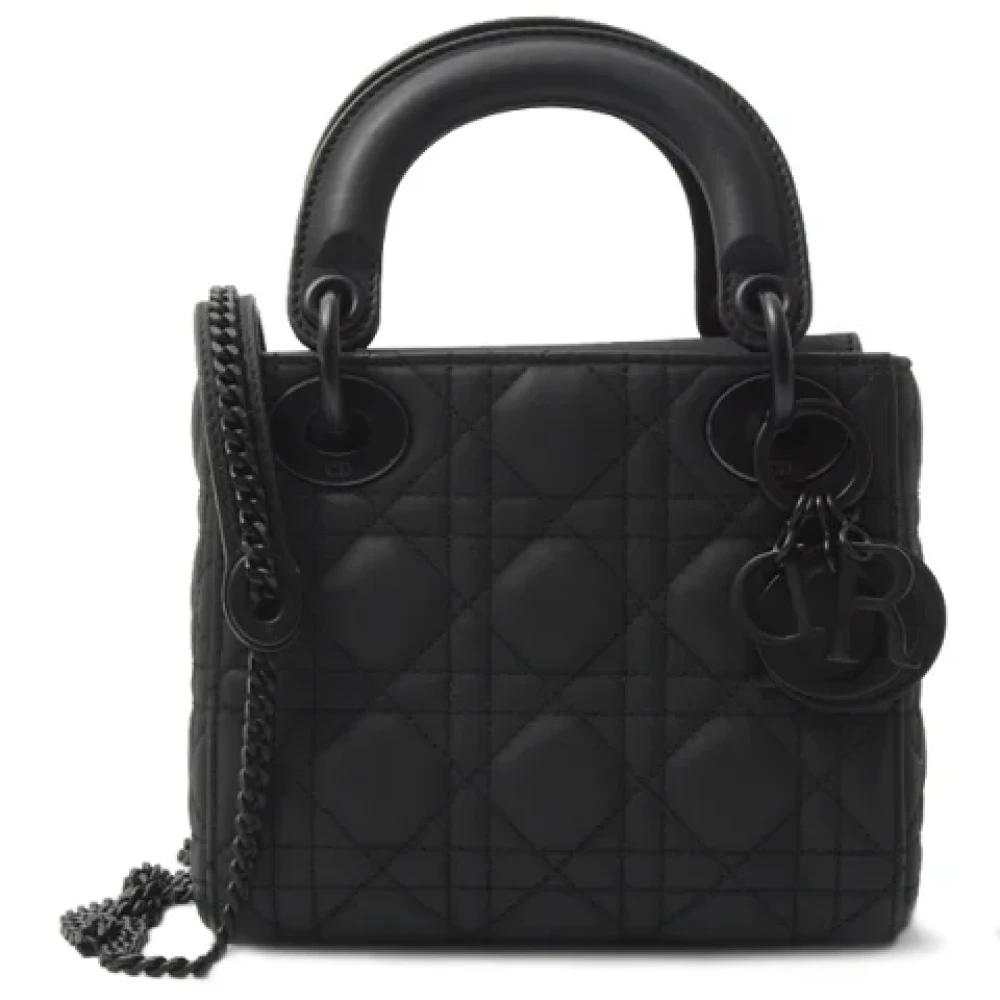 Dior Vintage Pre-owned Leather dior-bags Black Dames
